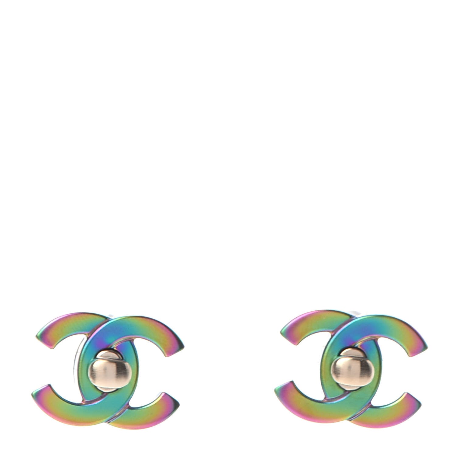 Chanel Metal CC Turnlock Interchangeable Earrings Gold 1 of 5