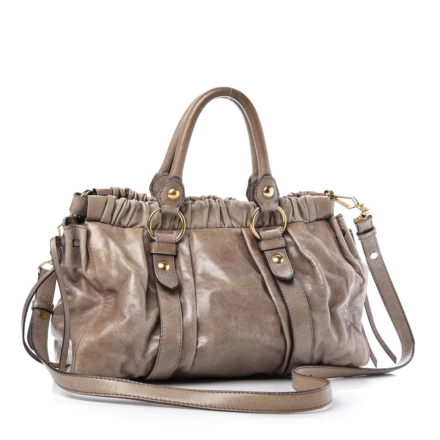 Vitello Lux Gathered Shopper Tote Juta