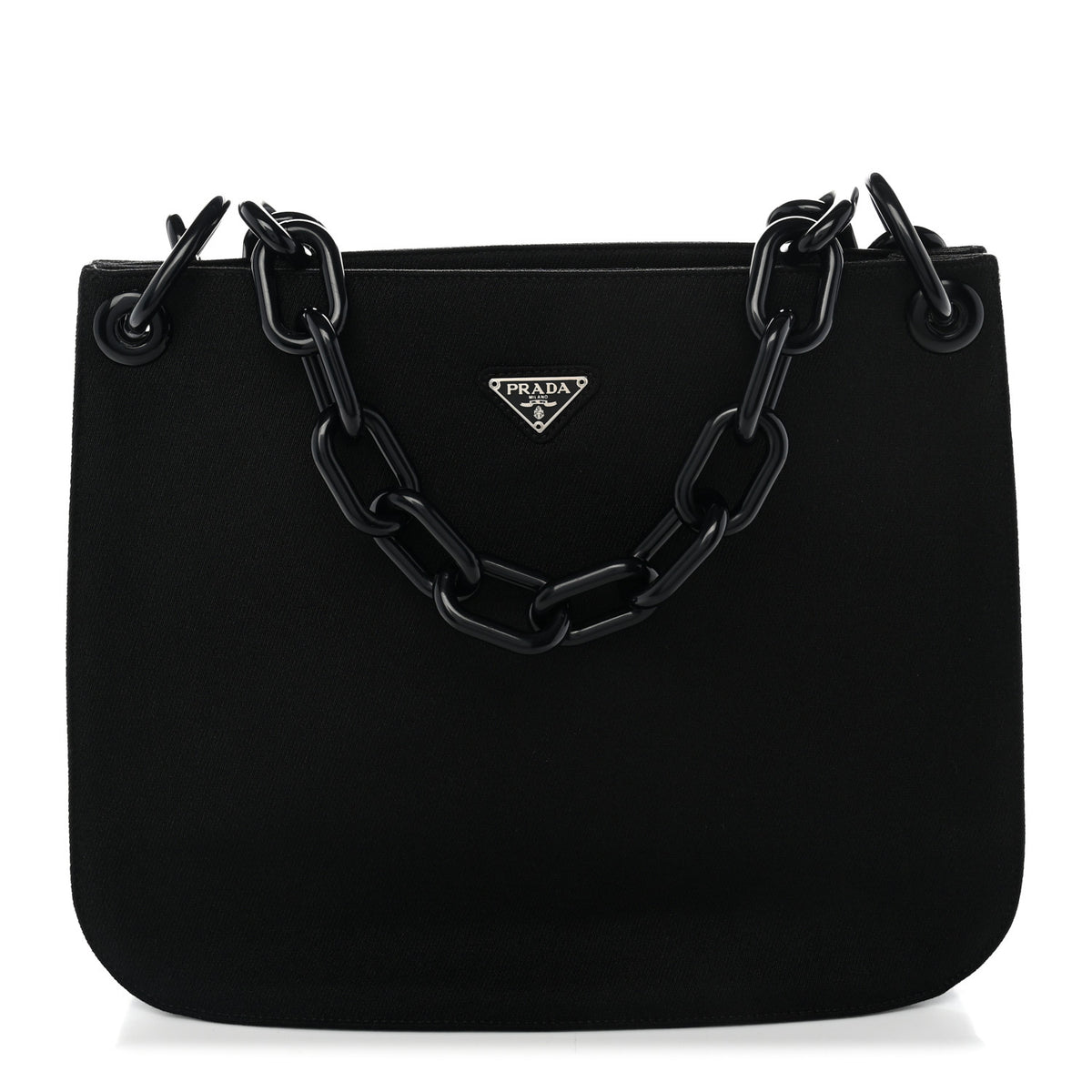 Prada Tessuto Nylon Swing Shoulder Tote Black 1 of 10