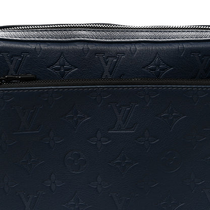 Louis Vuitton Calfskin Monogram Shadow Trio Messenger Navy 7 of 9