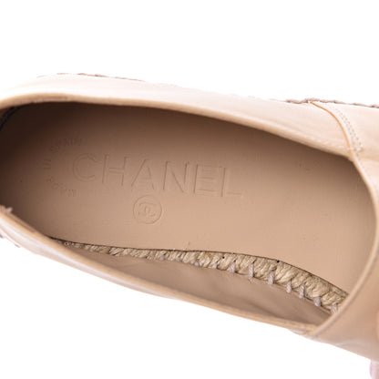 Chanel Lambskin CC Espadrilles 36 Beige Black 9 of 10