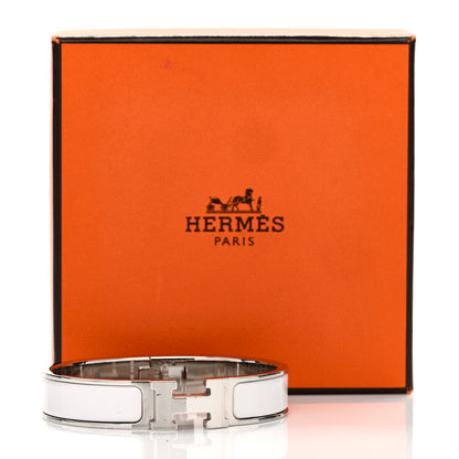Hermes Enamel Narrow Clic Clac H Bracelet PM White 5 of 5