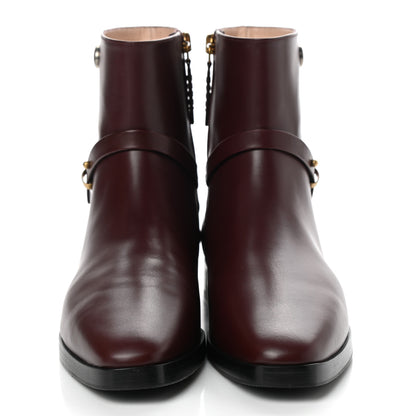 Gucci Calfskin Womens GG Ankle Boots 37 Vintage Bordeaux 2 of 8