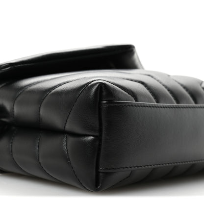 Saint Laurent Calfskin Y Quilted Monogram Monochrome Toy Loulou Crossbody Bag Black 9 of 11
