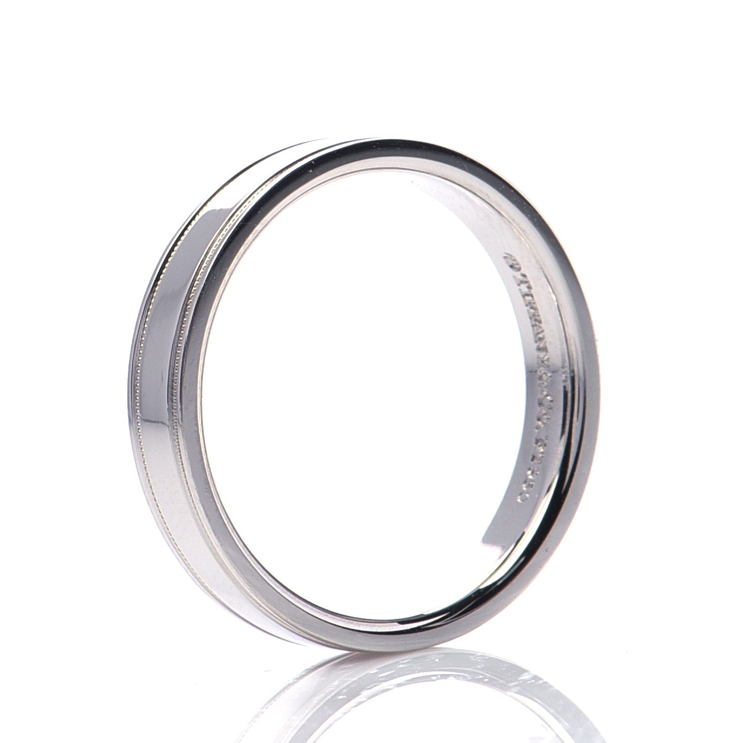 Tiffany Platinum 4mm Essential Double Milgrain Band Ring 57 8 5 of 5