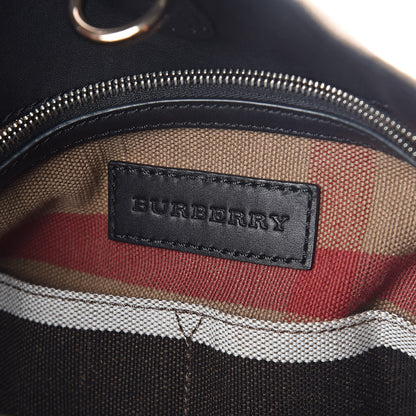 Burberry Canvas Mega Check Medium Ashby Hobo Saddle Black 6 of 10
