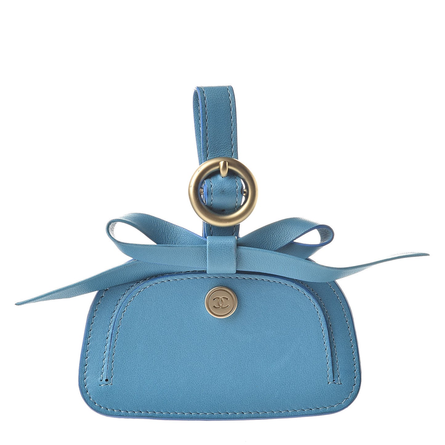 Lambskin Luggage Tag Blue