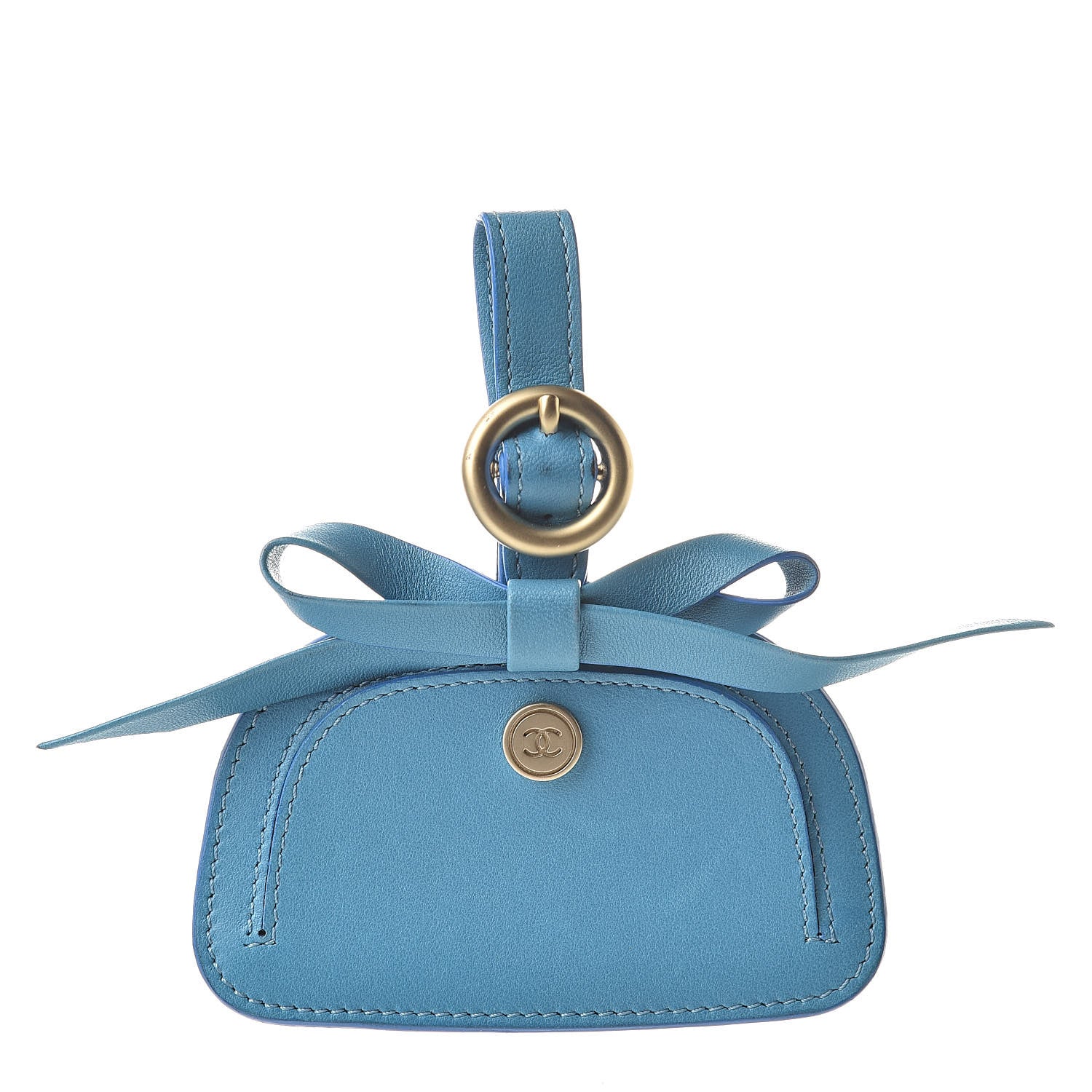 Chanel Lambskin Luggage Tag Blue 1 of 4