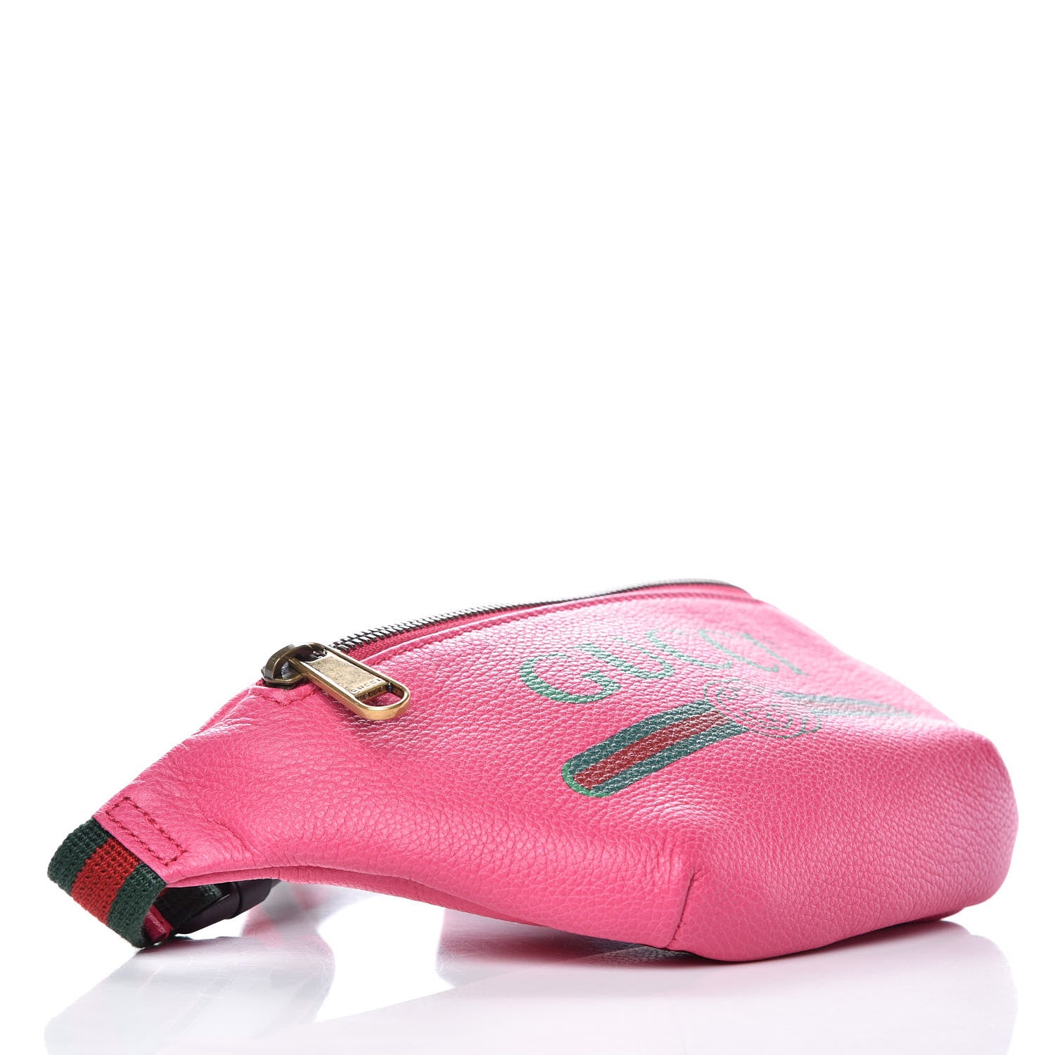 Gucci Grained Calfskin Small Logo Belt Bag Box Pink Green 4 of 7