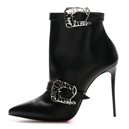Christian Louboutin Calfskin Giddylina Booty 100 Ankle Boots 41 Black 1 of 9