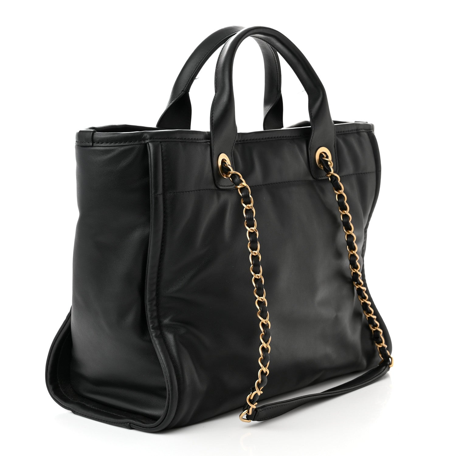 Chanel Calfskin Small Deauville Tote Black 4 of 15