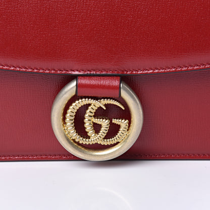 Gucci Textured Calfskin Small Torchon GG Ring Shoulder Bag New Cherry Red 9 of 11