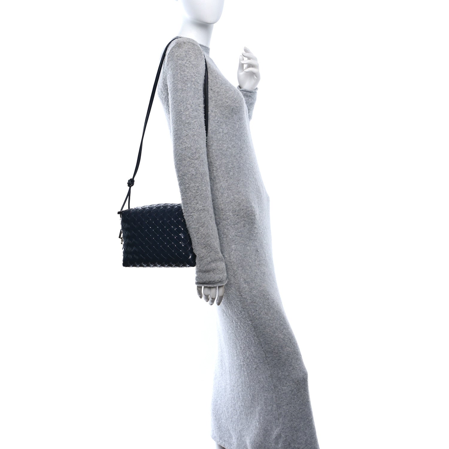 Bottega Veneta Polished Nappa Intrecciato Knot Small Loop Camera Bag Space 2 of 9