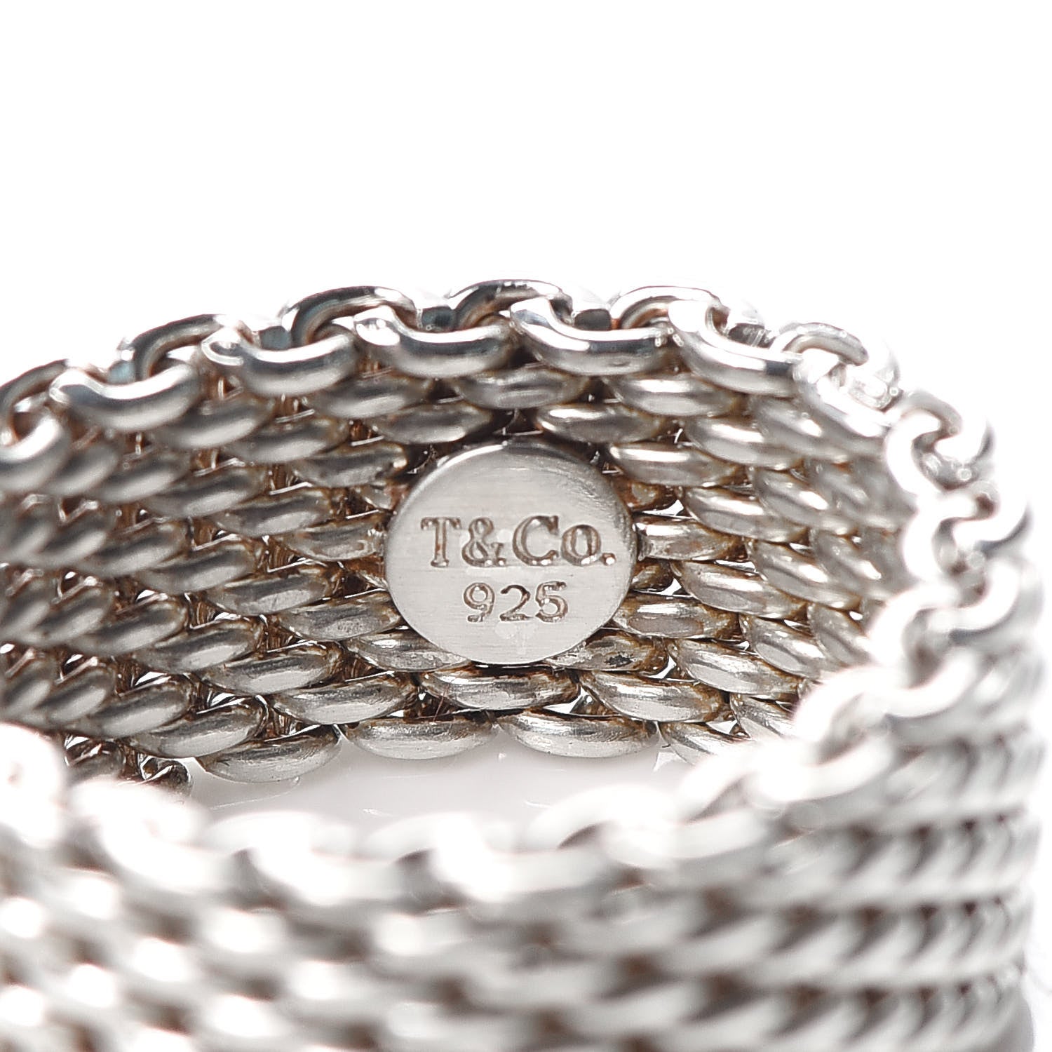 Tiffany Sterling Silver Somerset Mesh Ring 56 7.75 4 of 4