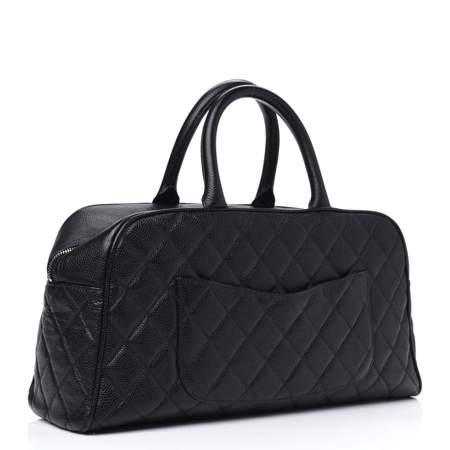 Caviar Quilted Large Bowler Black