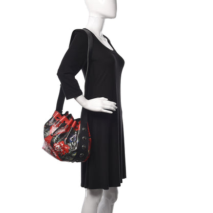Alexander McQueen Calfskin Poppies Drawstring Bag Multicolor 2 of 9