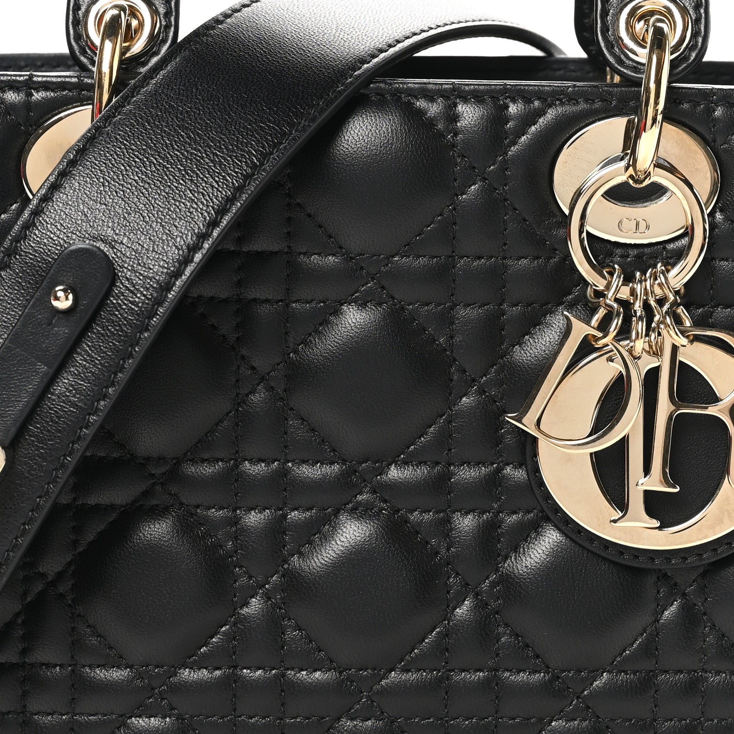 Christian Dior Lambskin Cannage Small My ABCDior Lady Dior Black 8 of 10