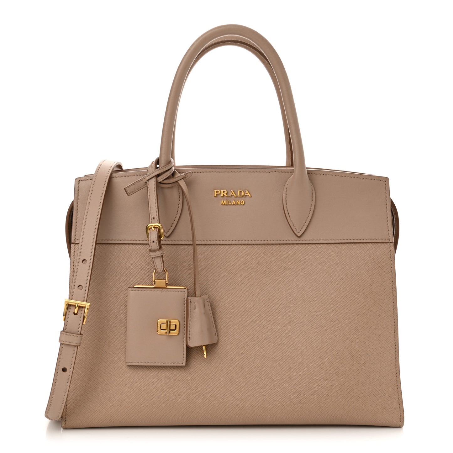 Saffiano City Calfskin Medium Esplanade Cammeo