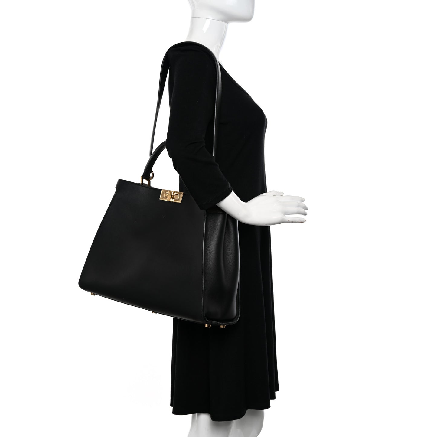 Vitello Tahiti Burro Large Peekaboo Iconic Essentially Satchel Black Corda