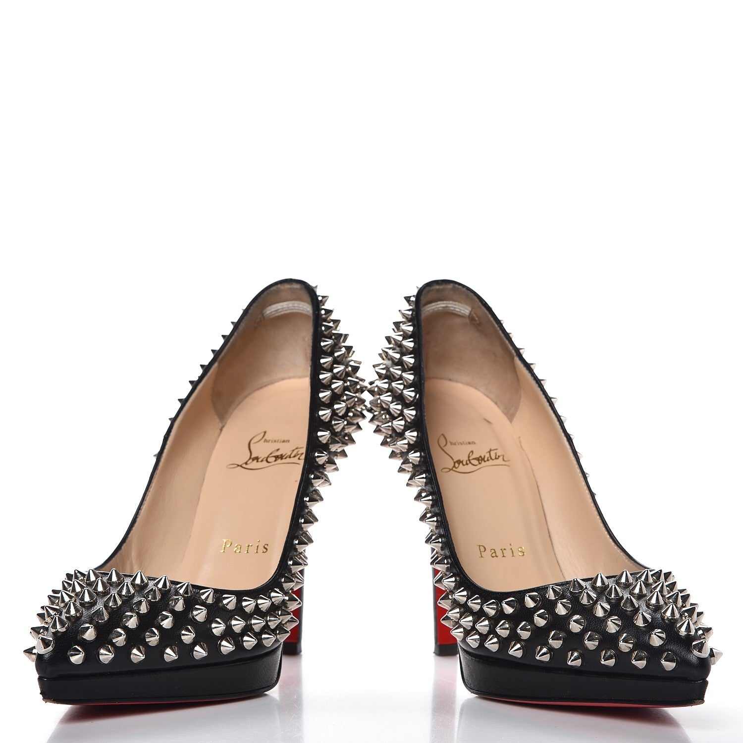 Christian Louboutin Nappa Pigalle Plato Spikes 120 Pumps 34.5 Black 6 of 13