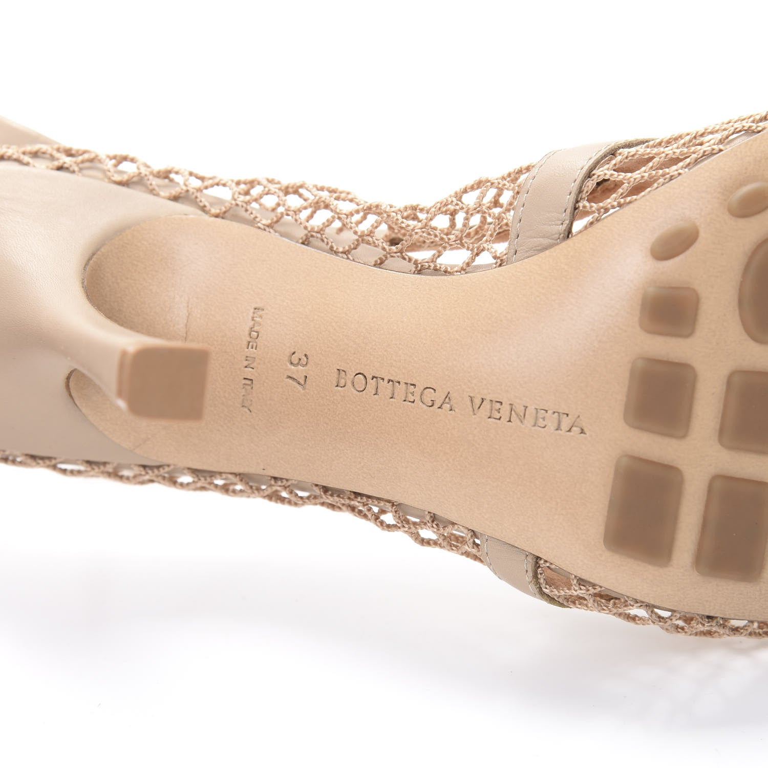 Bottega Veneta Mesh Calfskin Chain Stretch Pumps 37 Beige 7 of 7
