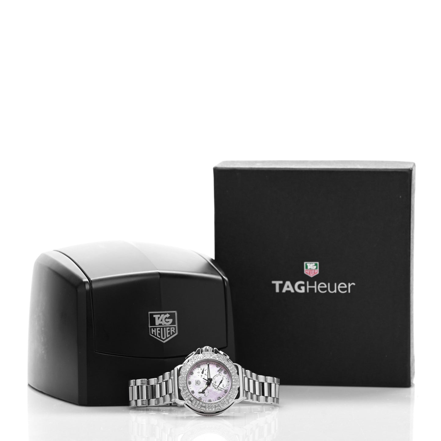 Stainless Steel Diamond Bezel Pink Mother of Pearl 37mm Formula 1 Quartz Watch CAC1311