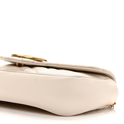 Gucci Calfskin Matelasse Super Mini GG Marmont Shoulder Bag White 9 of 10