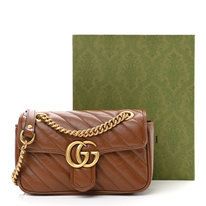 Gucci Azalea Calfskin Matelasse Diagonal Mini GG Marmont Shoulder Bag Cuir 11 of 11