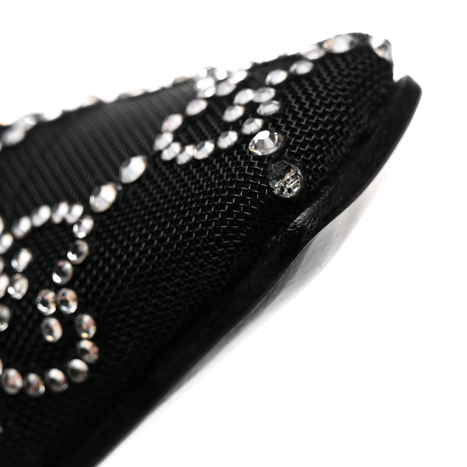 Gucci Suede Mesh Crystal GG Monogram Slingback Ballet Flats 39 Black 8 of 9