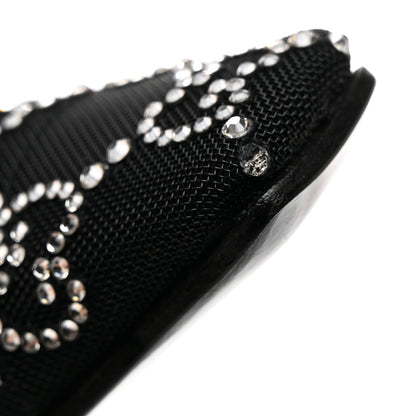 Gucci Suede Mesh Crystal GG Monogram Slingback Ballet Flats 39 Black 8 of 9