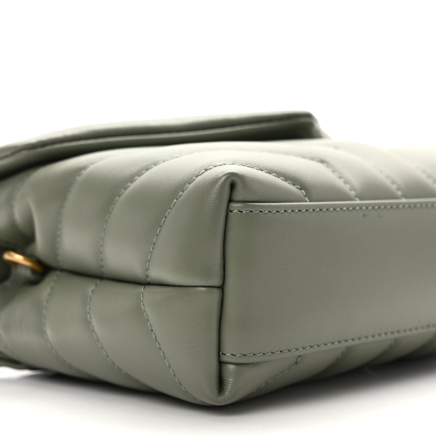 Saint Laurent Calfskin Y Quilted Monogram Toy Loulou Crossbody Bag Light Sage 9 of 11