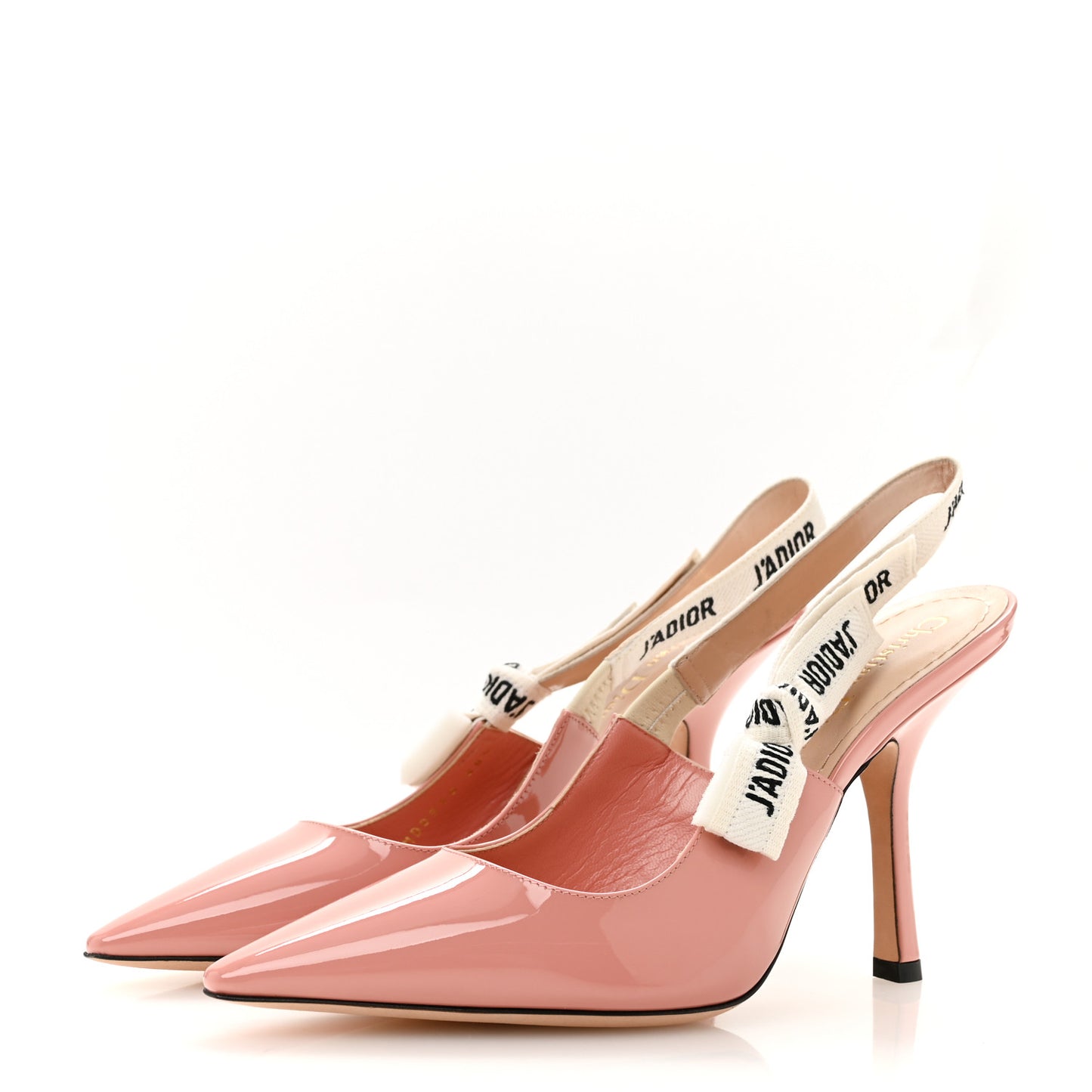 Patent Ribbon J'Adior Slingback 100mm Pumps 38.5 Dusty Candy