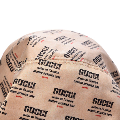 Gucci Silk Satin Stamp Print Hat S 7 of 10