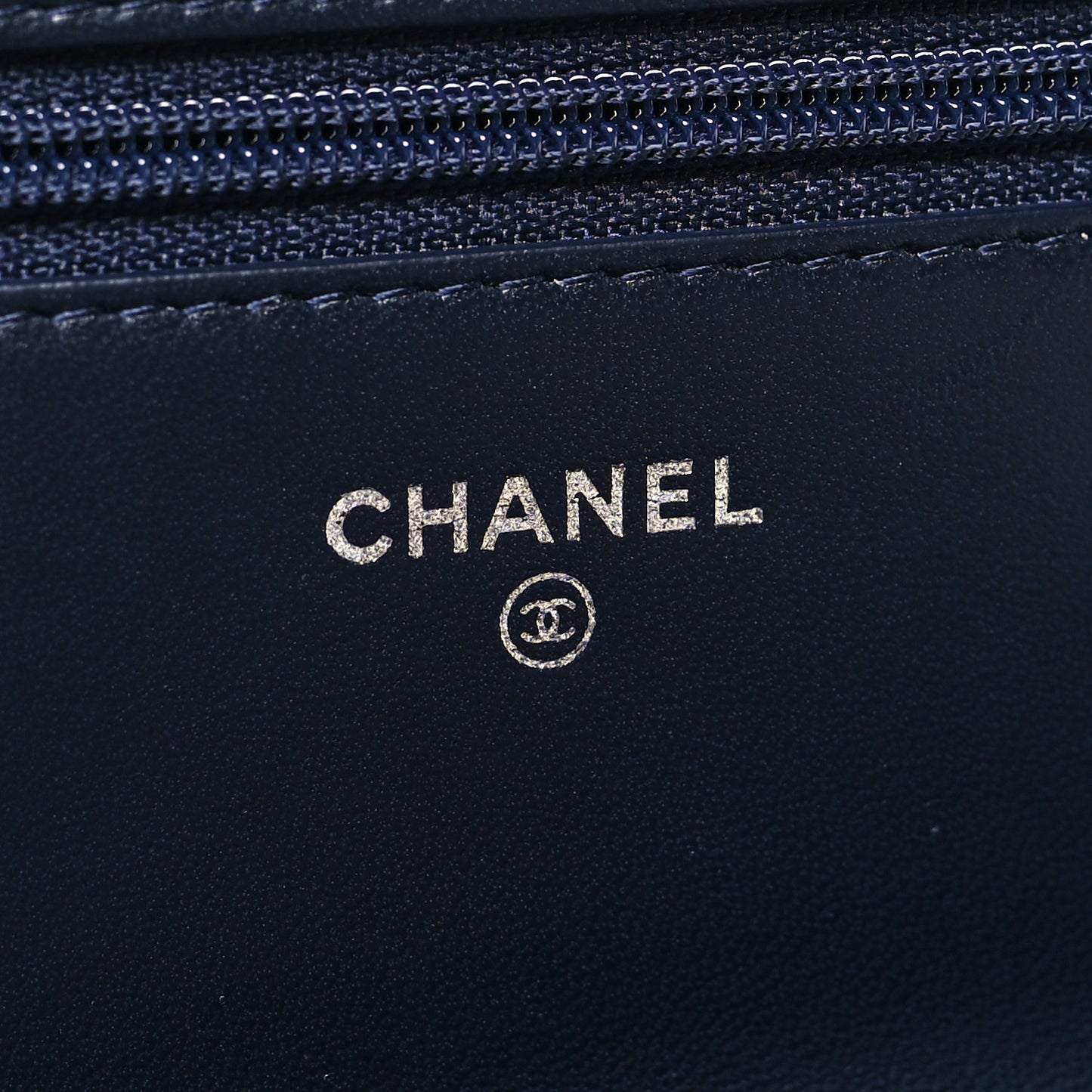 Lambskin Quilted Boy Wallet On Chain WOC Navy Blue