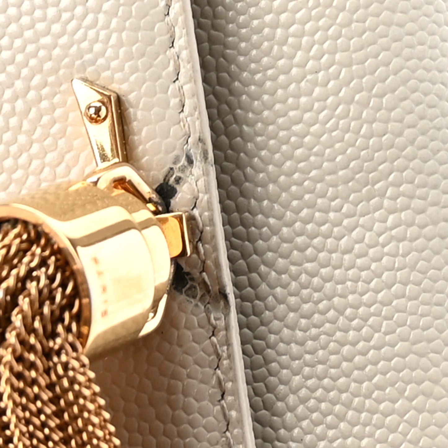 Grain De Poudre Calfskin Medium Classic Monogram Kate Tassel Satchel Crema Soft