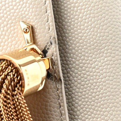 Saint Laurent Grain De Poudre Calfskin Medium Classic Monogram Kate Tassel Satchel Crema Soft 13 of 13