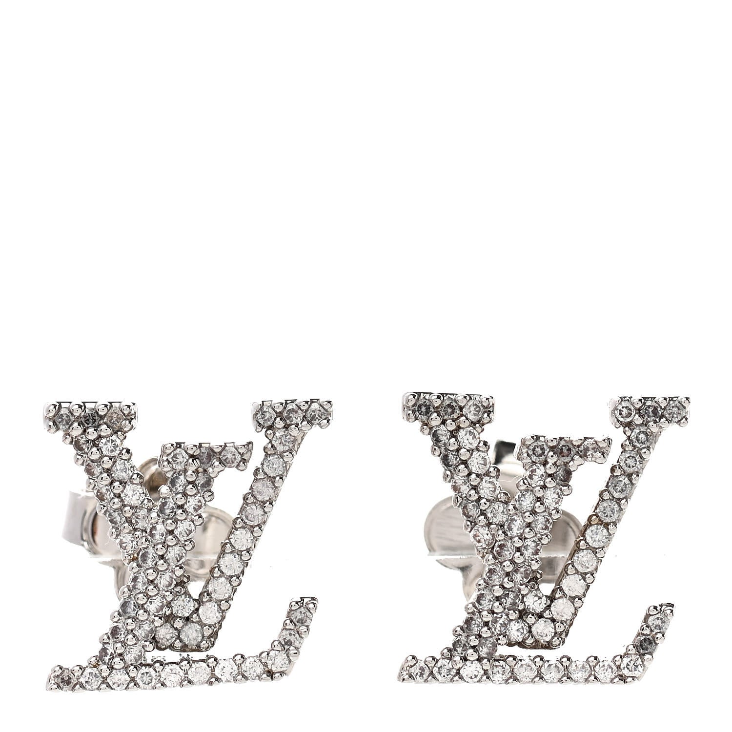 Louis Vuitton Crystal LV Iconic Earrings Silver 1 of 4