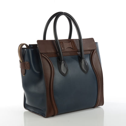 Celine Smooth Calfskin Mini Tri-Color Luggage Navy 3 of 8