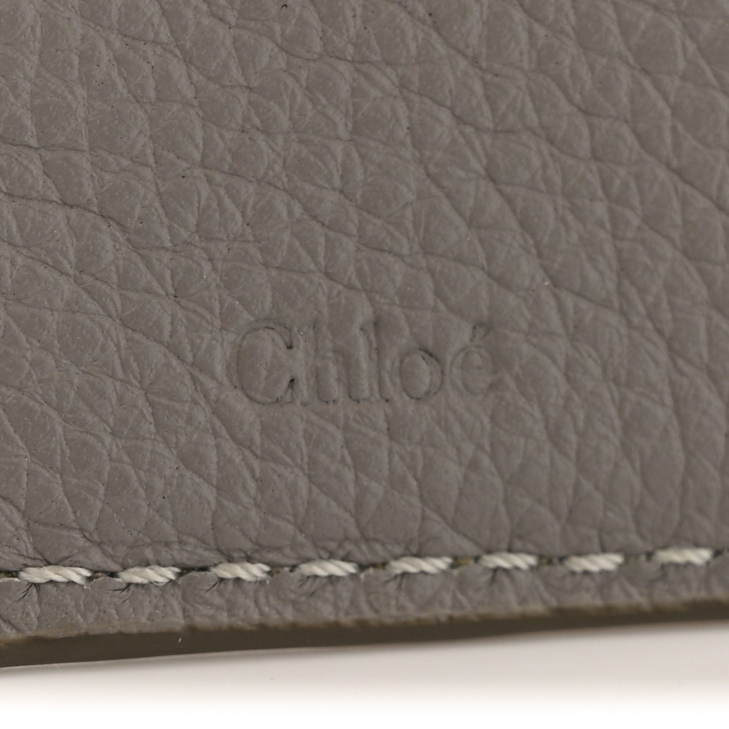 Grained Calfskin Marcie Square Wallet Cashmere Grey