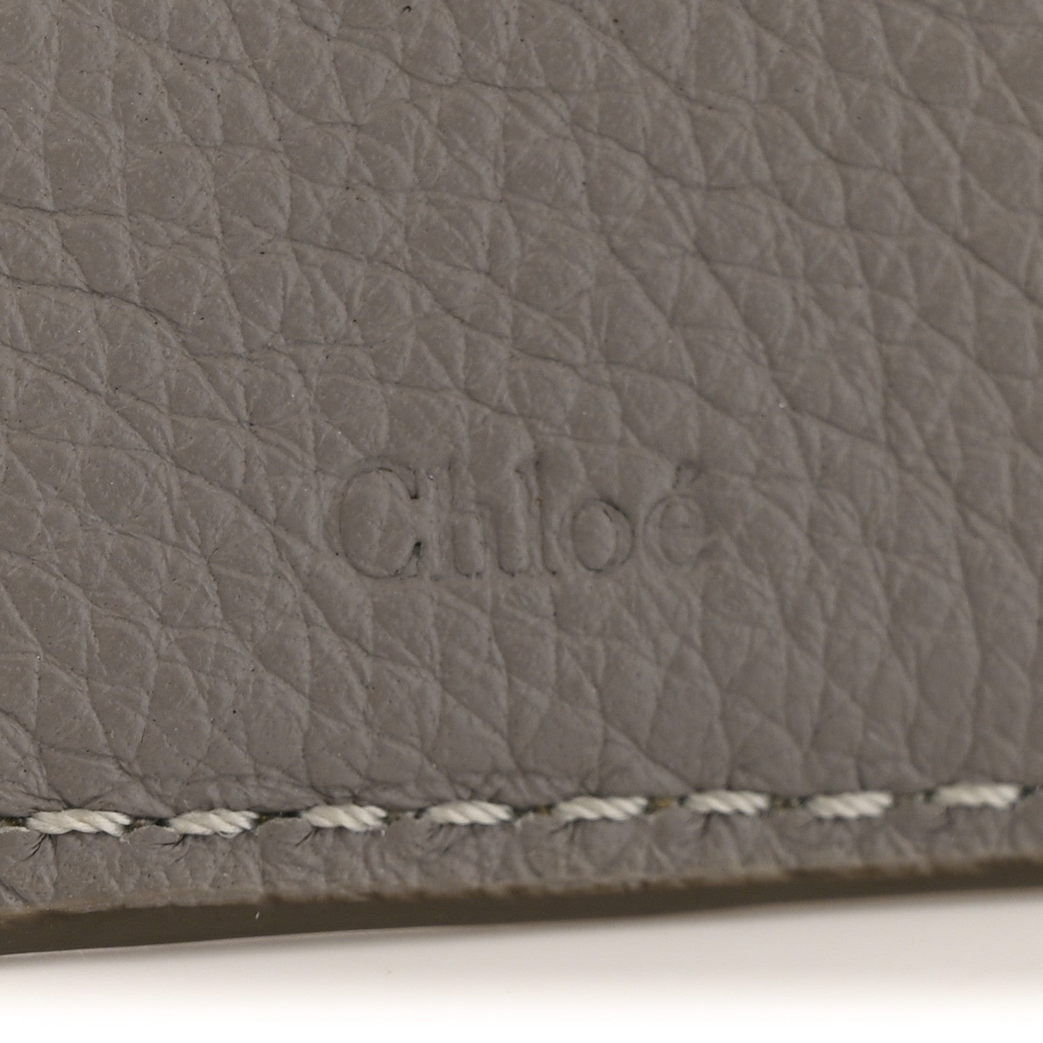 Chloe Grained Calfskin Marcie Square Wallet Cashmere Grey 7 of 14