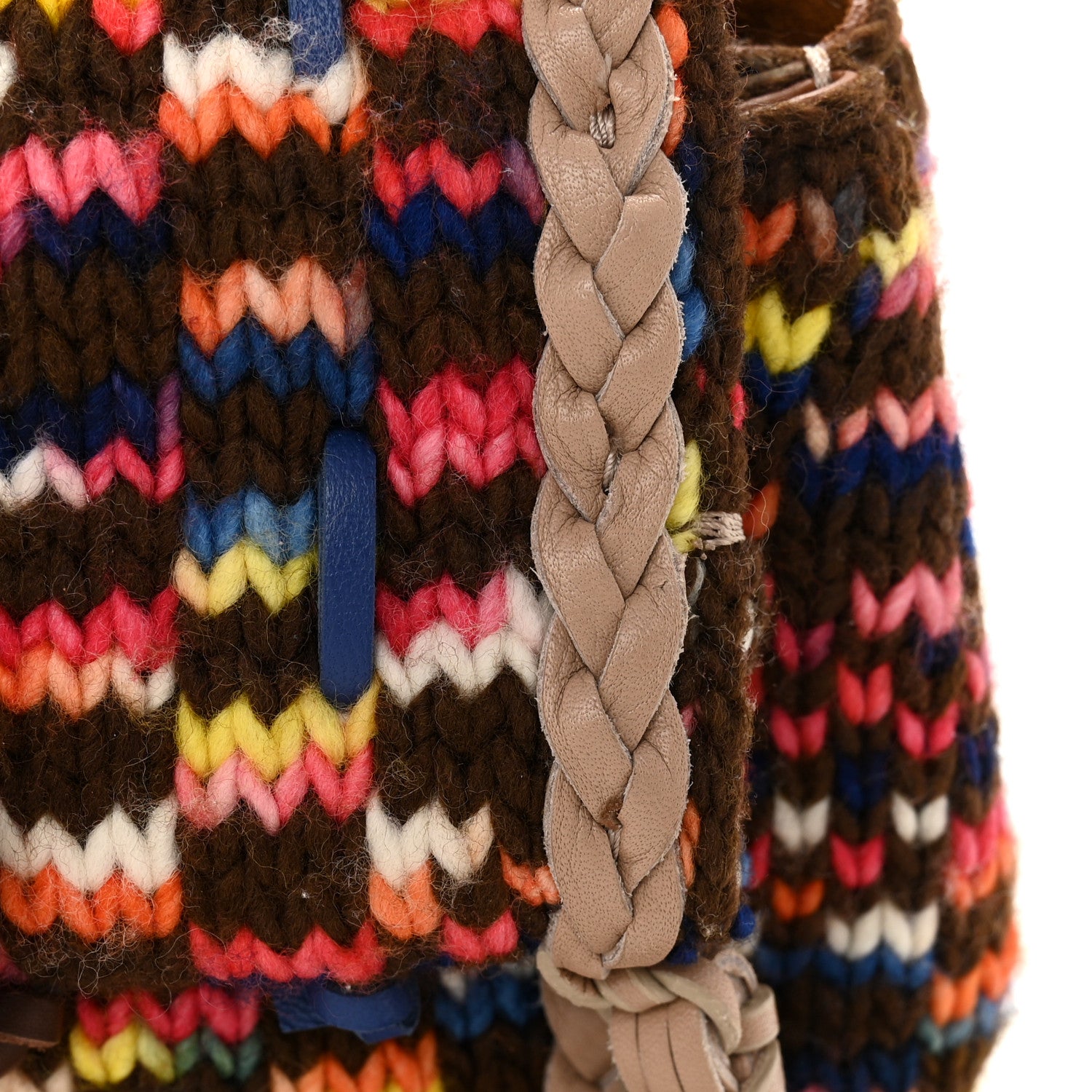 Chloe Cashmere Knit Calfskin Mini Penelope Soft Shoulder Bag Woodrose Multicolor 11 of 12
