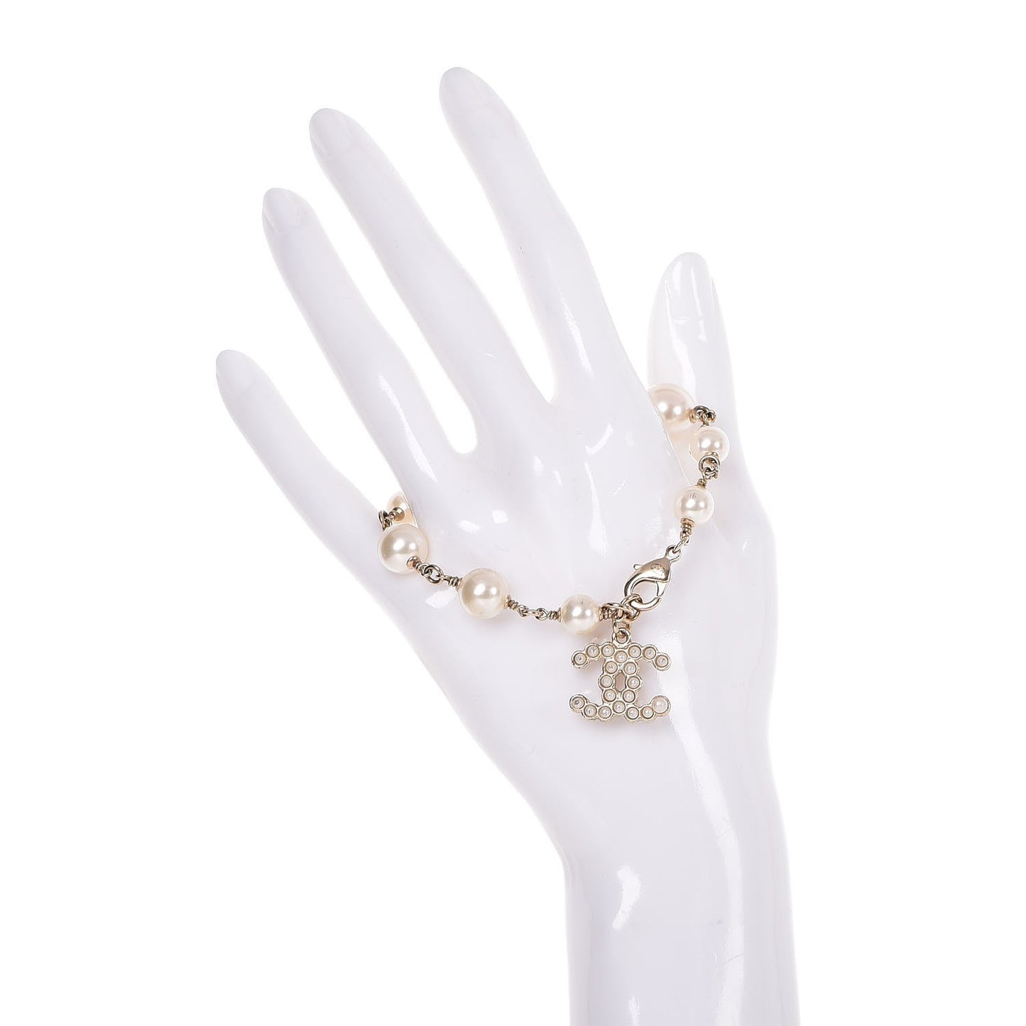 Pearl CC Bracelet Gold