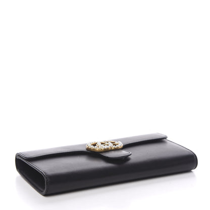 Gucci Calfskin Pearly GG Marmont Clutch Black 4 of 10