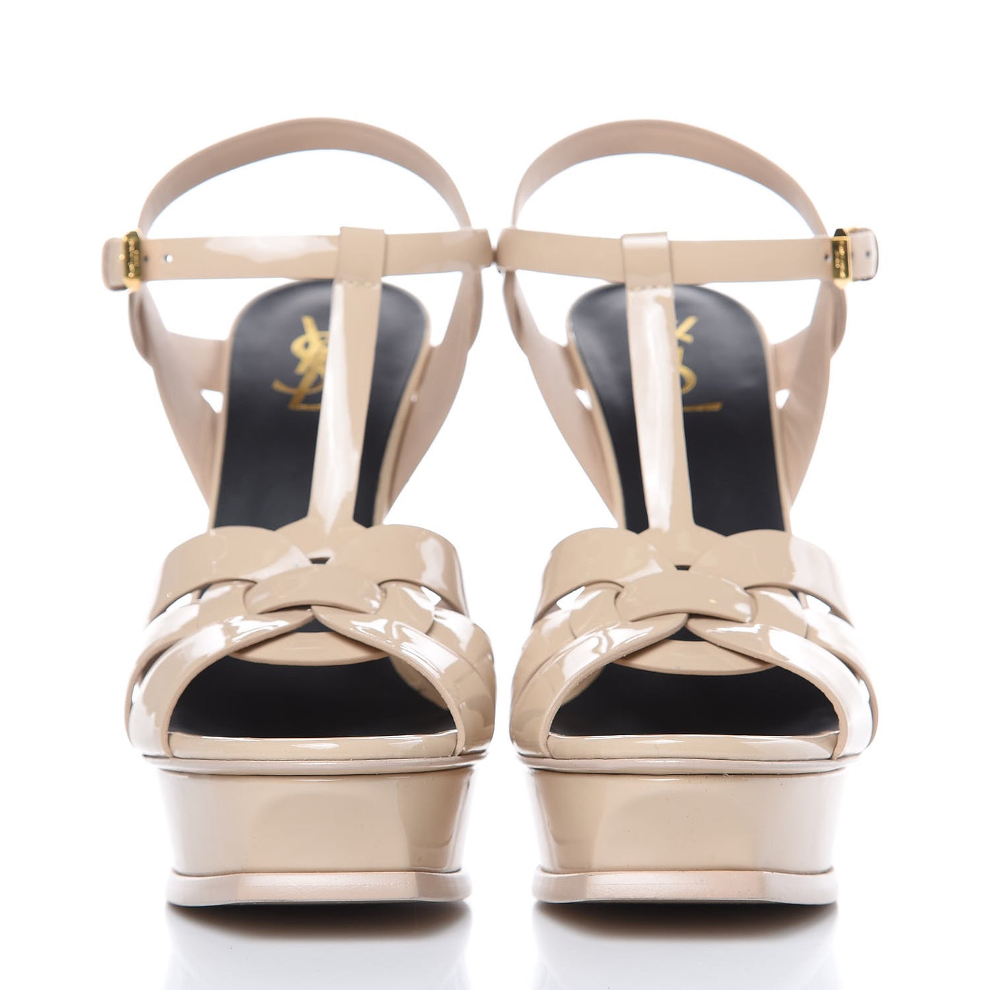 Patent Tribute 105 Platform Sandals 40.5 Nude Powder