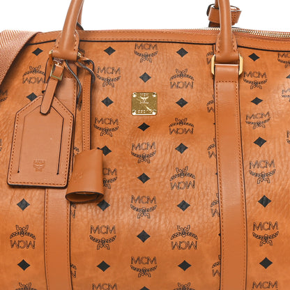 MCM Visetos Large Traveler Weekender Bag Cognac 8 of 11