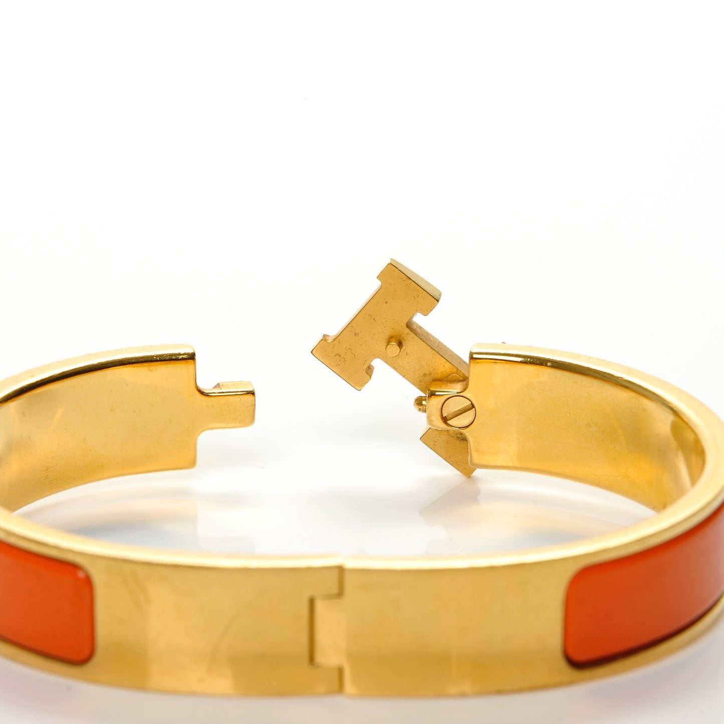 Enamel Narrow Clic Clac H Bracelet PM Orange