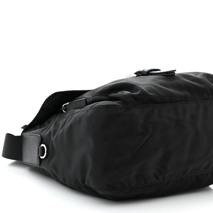 Prada Nylon Vela Saffiano Single Buckle Messenger Shoulder Bag Black 9 of 10