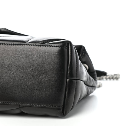 Saint Laurent Lambskin Quilted Small Loulou Puffer Monogram Chain Satchel Black 10 of 10