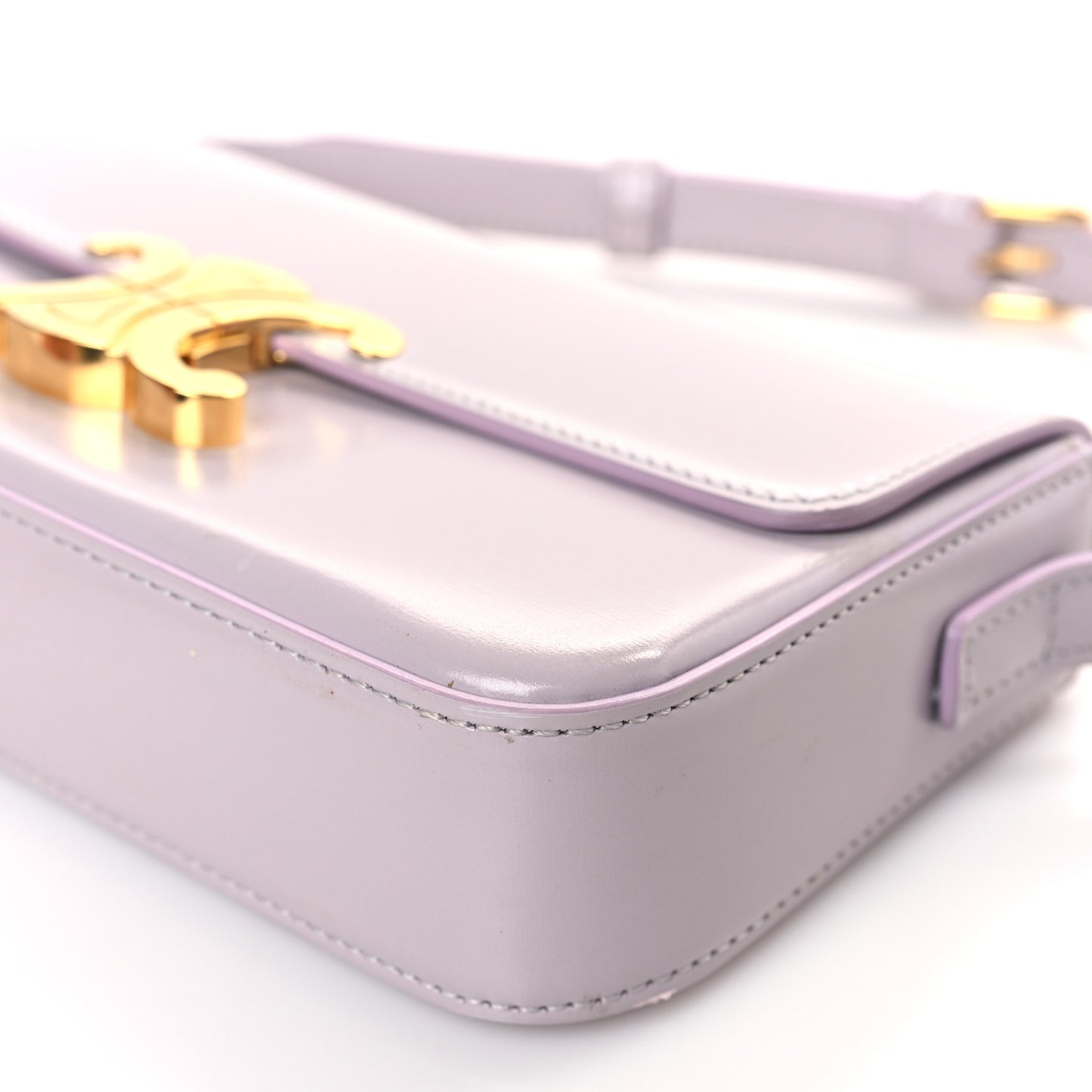 Shiny Calfskin Triomphe Shoulder Bag Light Lilac