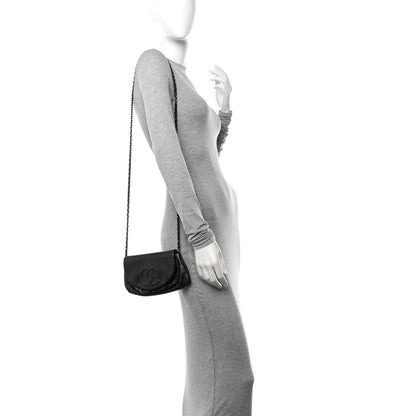 Chanel Metallic Caviar Half Moon Wallet On Chain WOC Dark Silver 3 of 11